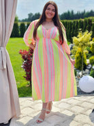 Sukienka w stylu boho z kolorowym wzorem Stylowa XL