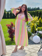 Sukienka w stylu boho z kolorowym wzorem Stylowa XL