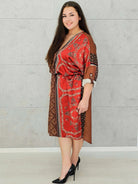 Sukienka w stylu boho z lekkiego materiał – moda dla kobiet plus size Stylowa XL