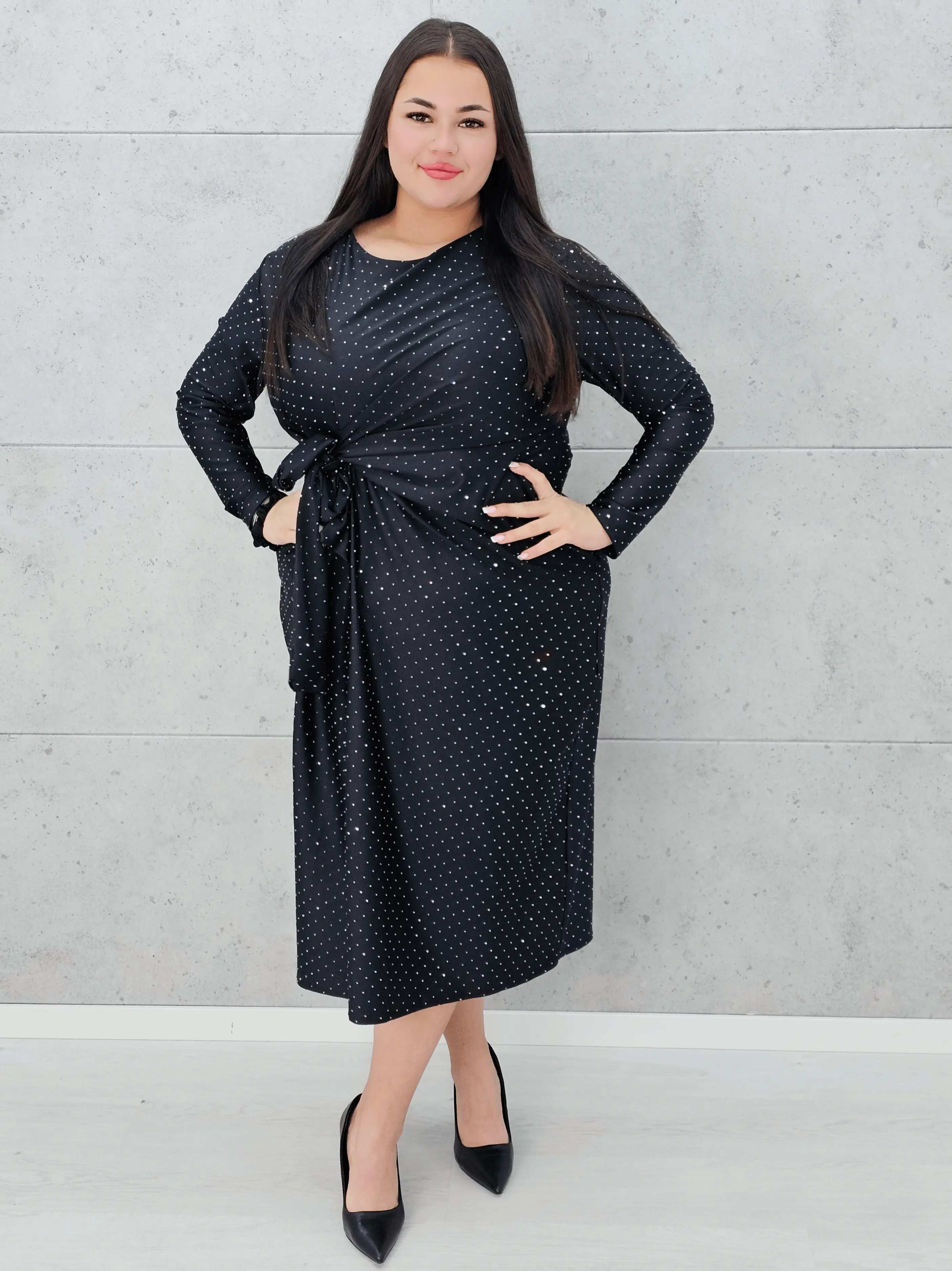 Sukienka wiązana w tali Stylowa XL