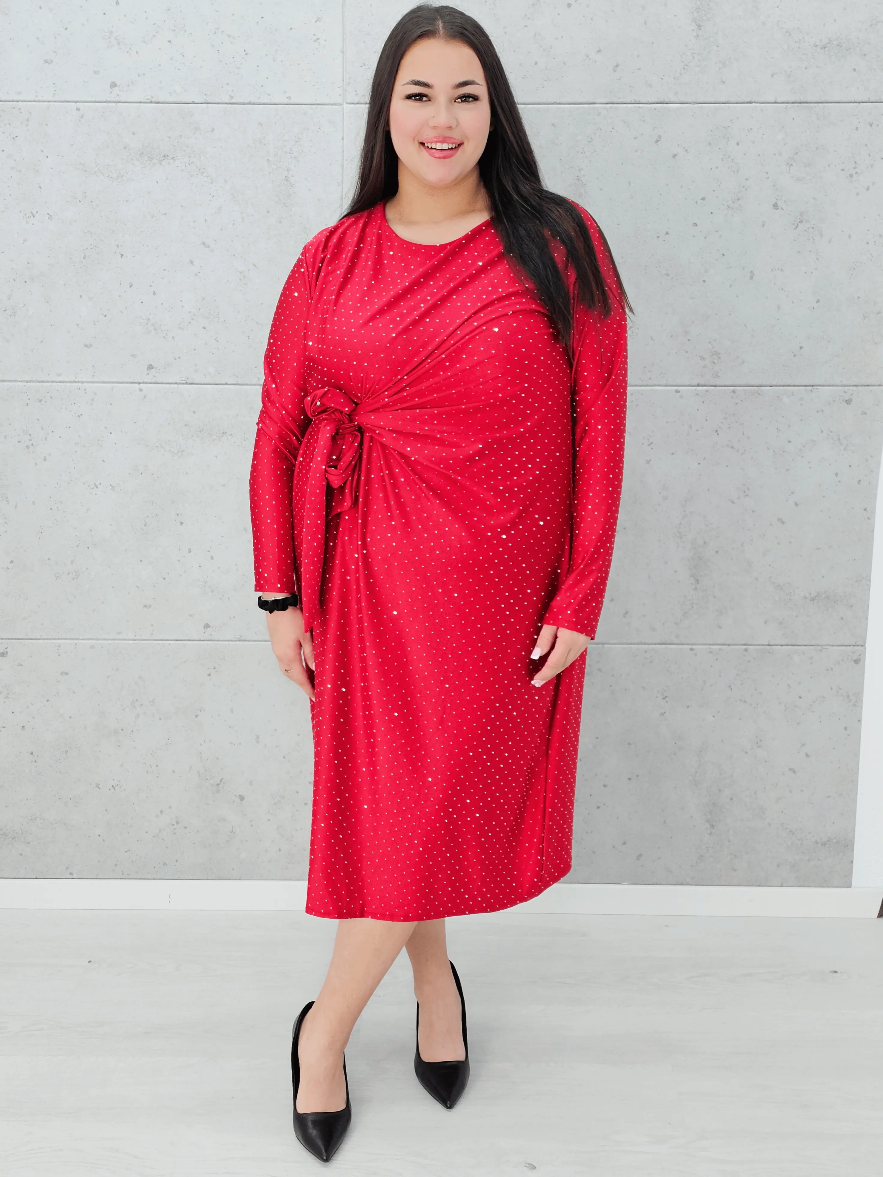 Sukienka wiązana w tali Stylowa XL