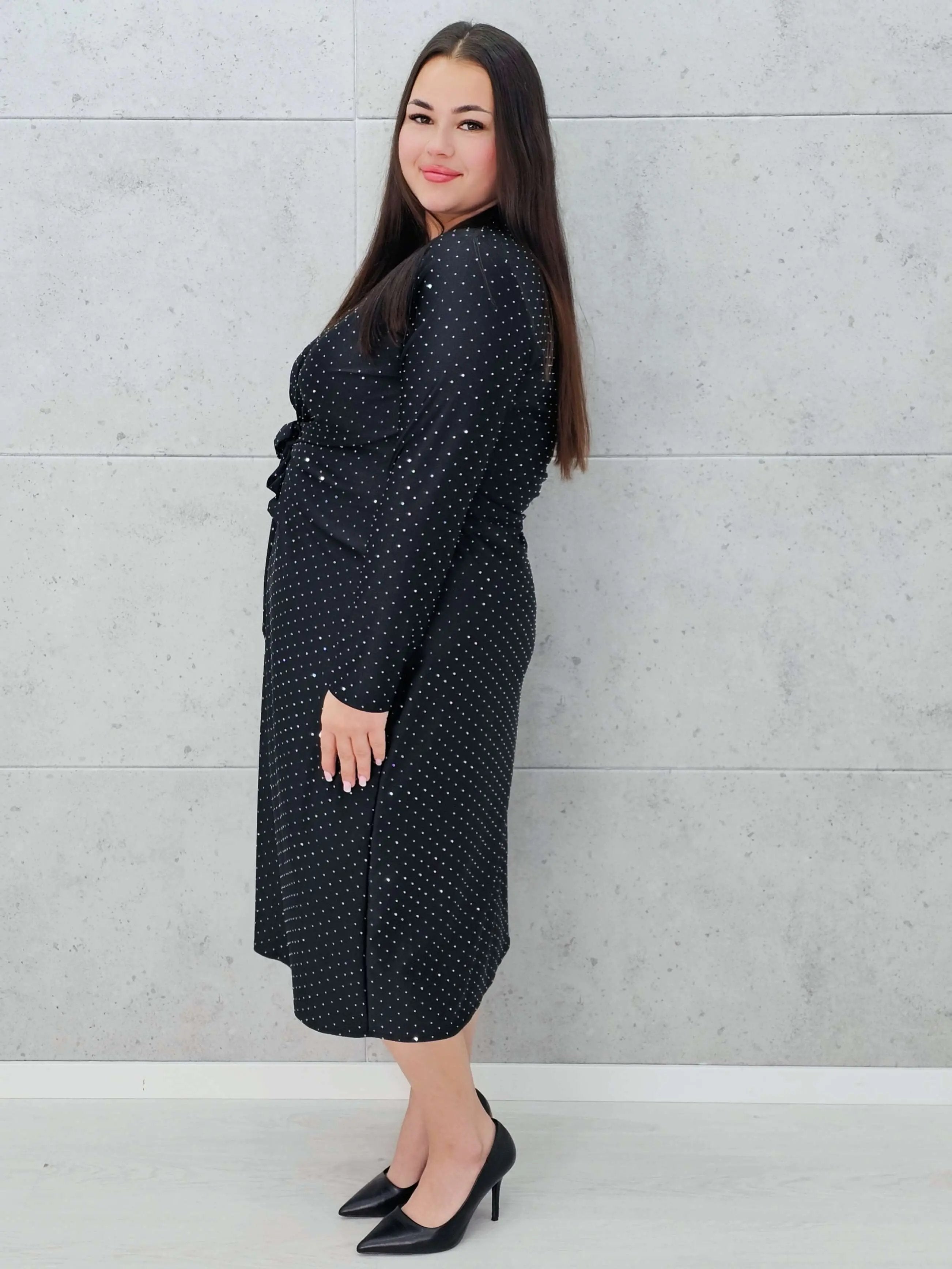 Sukienka wiązana w tali Stylowa XL