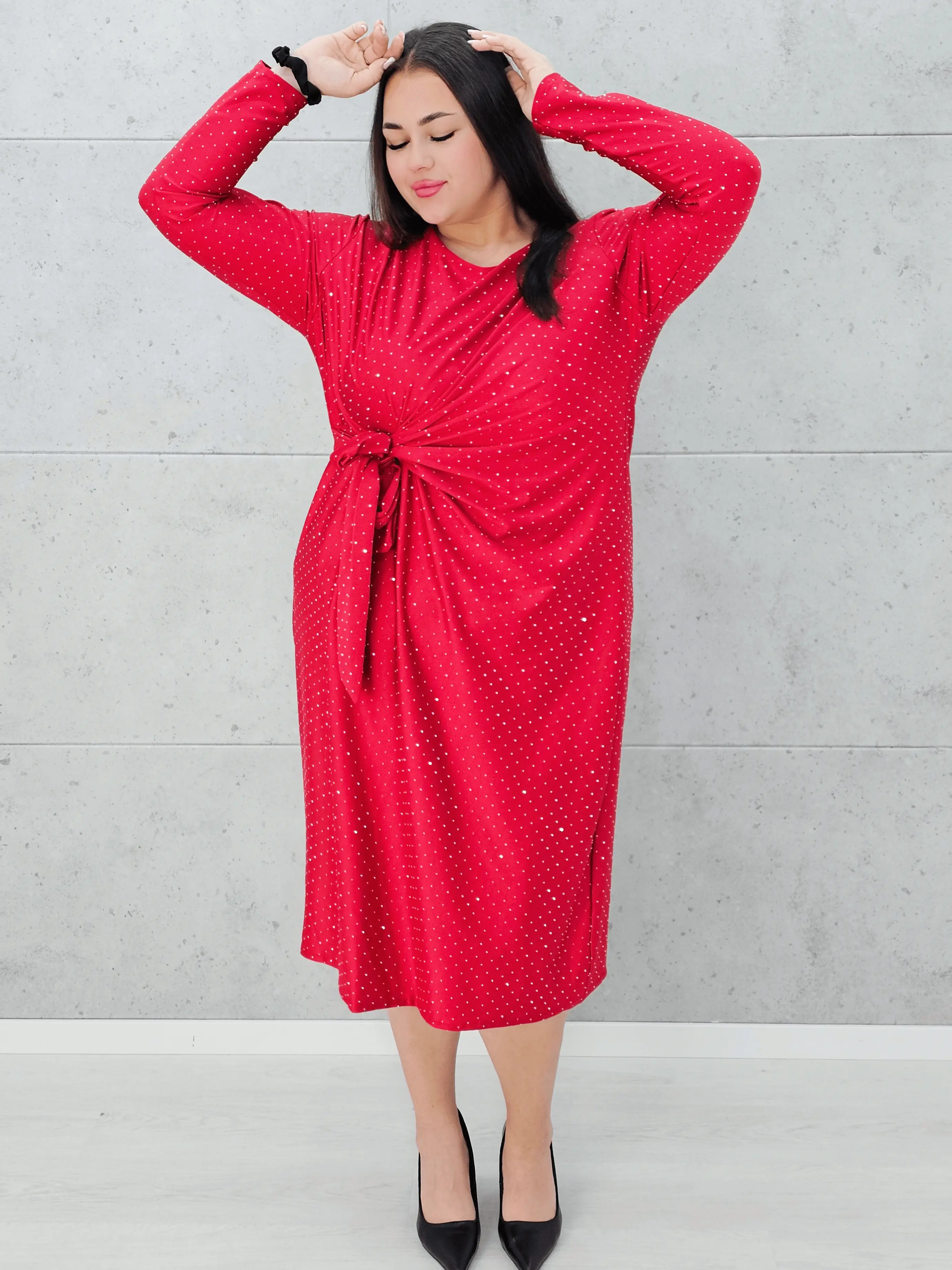 Sukienka wiązana w tali Stylowa XL