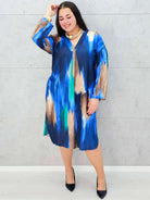 Sukienka wielokolorowa z paseczkiem Stylowa XL