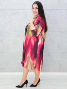 Sukienka wielokolorowa z paseczkiem Stylowa XL