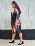 Sukienka wielokolorowa z paseczkiem Stylowa XL