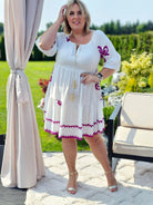 Sukienka wiskozowa z wiązaniem przy dekolcie Stylowa XL