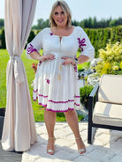 Sukienka wiskozowa z wiązaniem przy dekolcie Stylowa XL