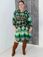 Sukienka wiskozowa z wzorem po całości Stylowa XL
