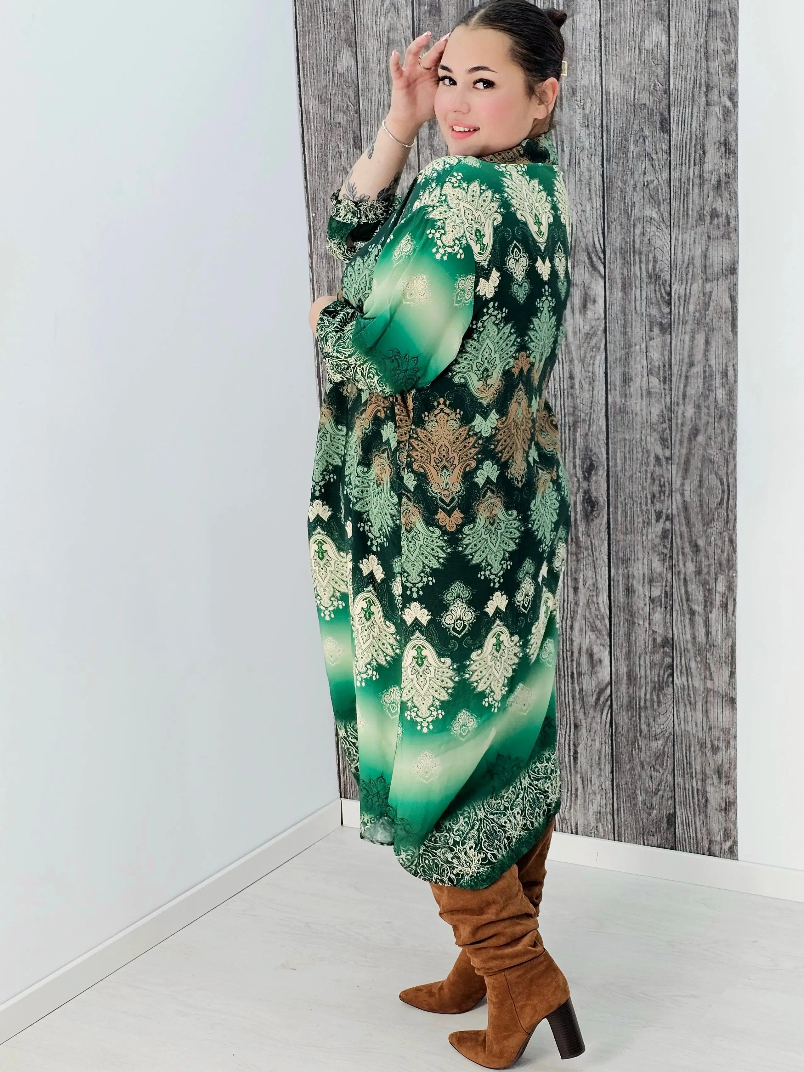 Sukienka wiskozowa z wzorem po całości Stylowa XL