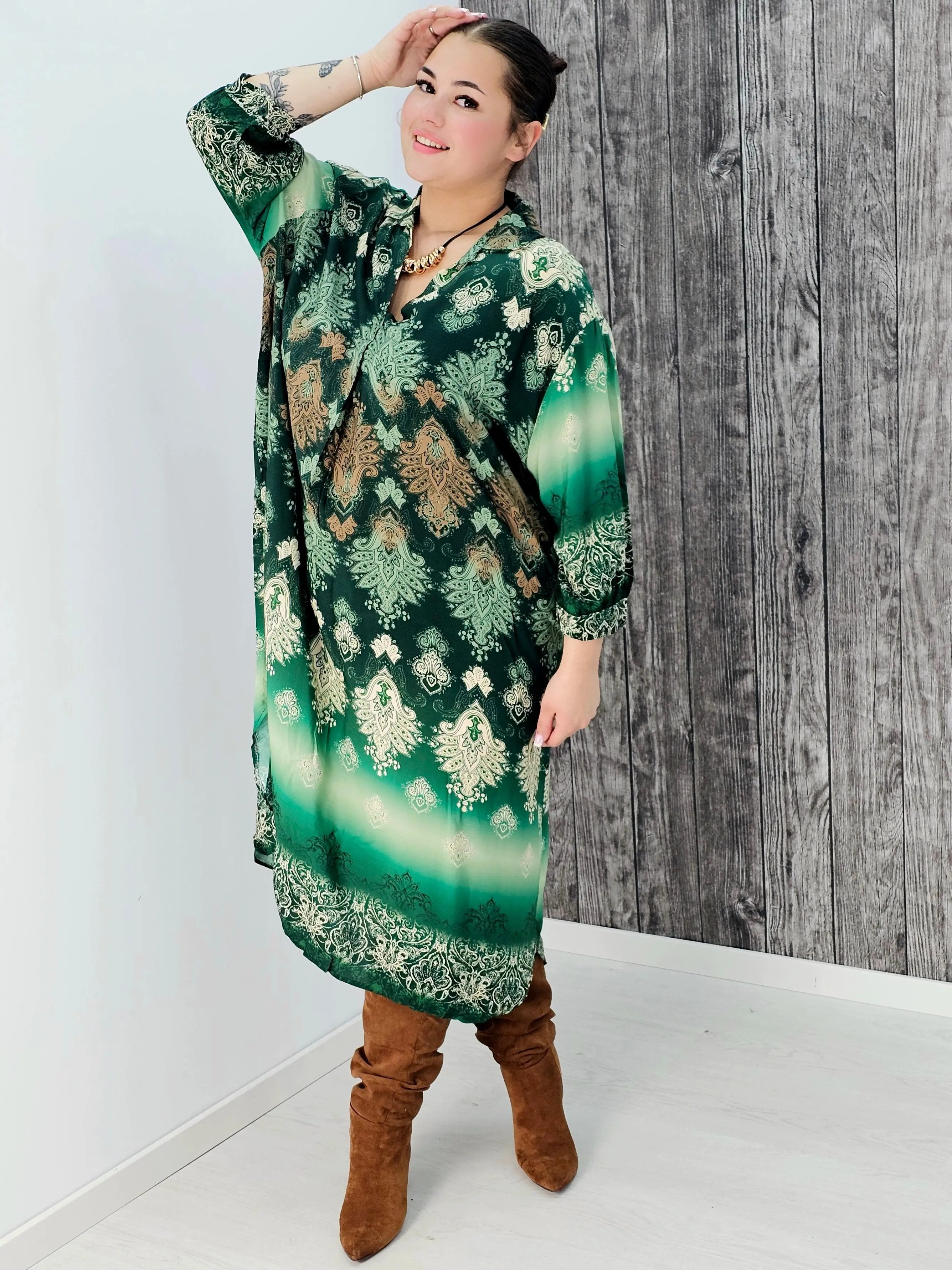 Sukienka wiskozowa z wzorem po całości Stylowa XL