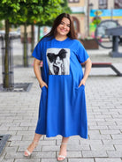 Sukienka z Artystycznym Nadrukiem Stylowa XL