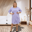 Sukienka z cyrkoniami na przodzie - fiolet Stylowa XL