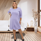 Sukienka z cyrkoniami na przodzie - fiolet Stylowa XL