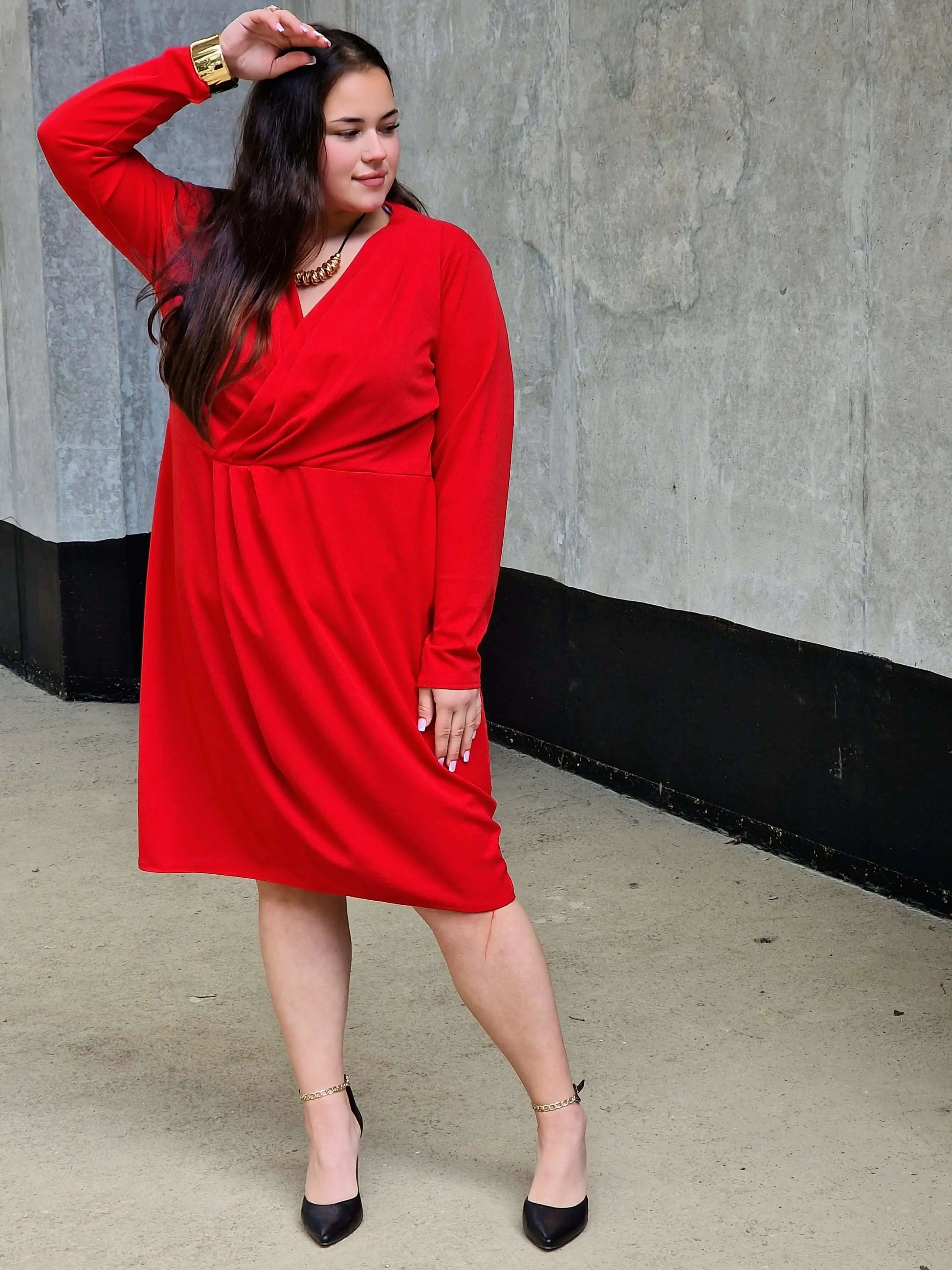 Sukienka z długim rękawem Stylowa XL