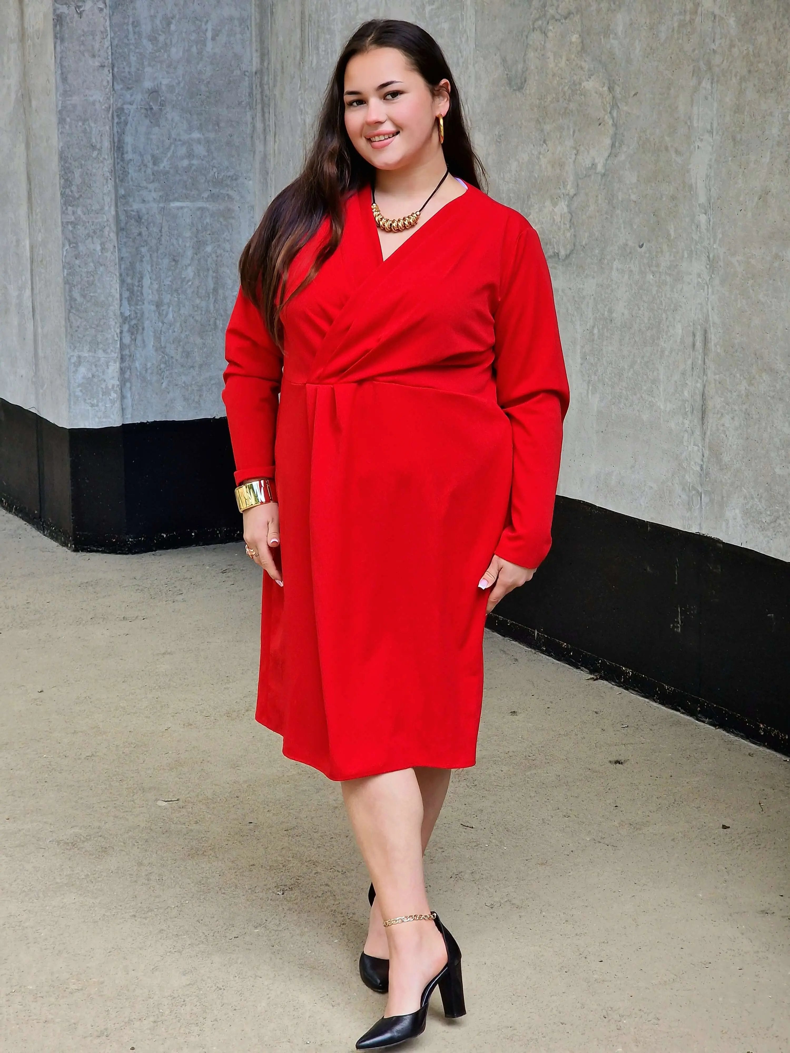 Sukienka z długim rękawem Stylowa XL