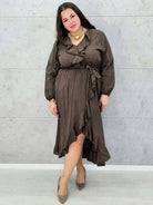 Sukienka z falbanką - Moda Plus Size - Stylowa XL