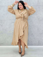 Sukienka z falbanką - Moda Plus Size - Stylowa XL