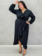 Sukienka z falbanką - Moda Plus Size - Stylowa XL