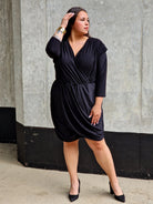 Sukienka z kopertowym dekoltem Stylowa XL