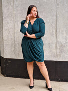 Sukienka z kopertowym dekoltem Stylowa XL