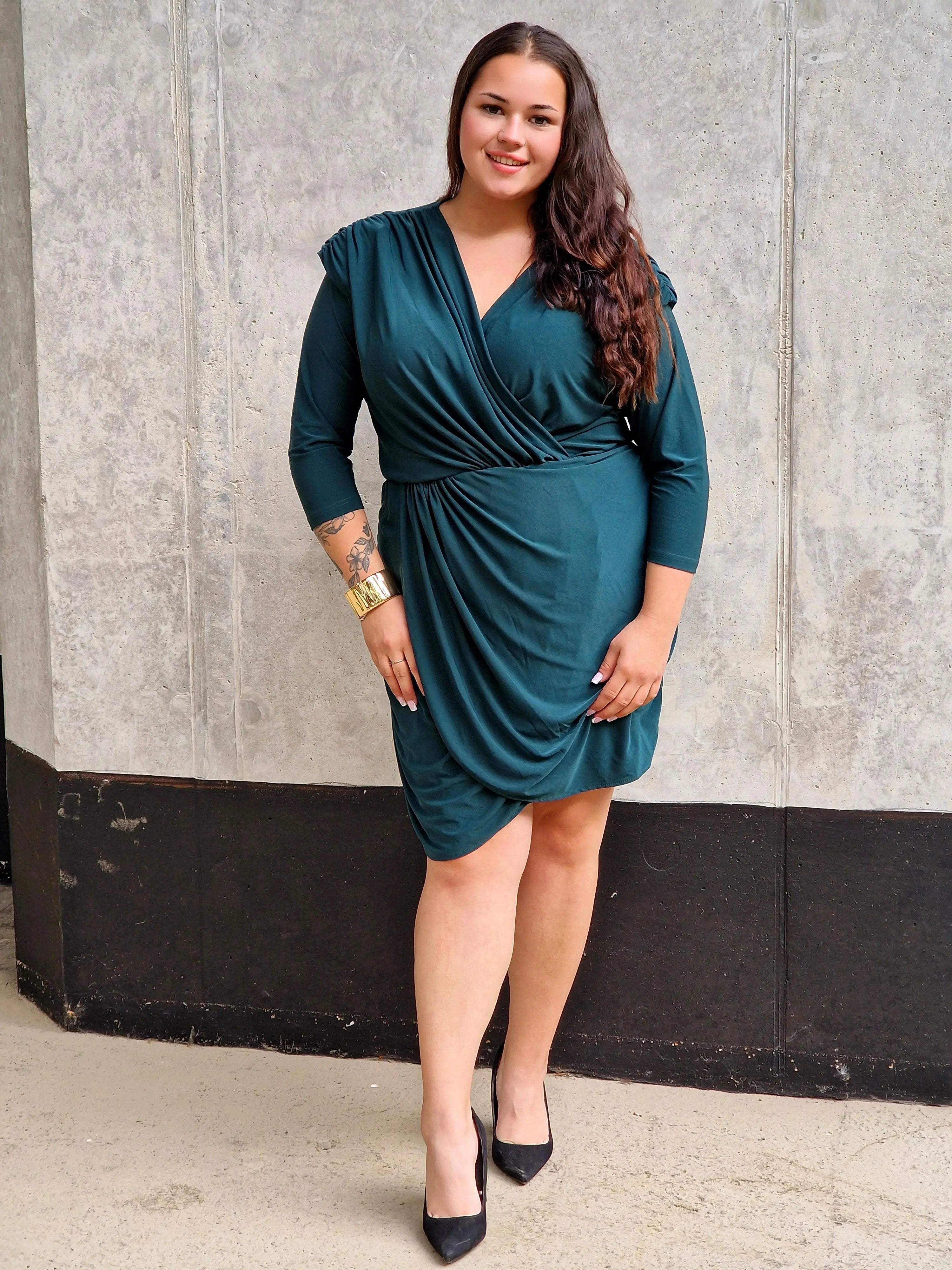 Sukienka z kopertowym dekoltem Stylowa XL