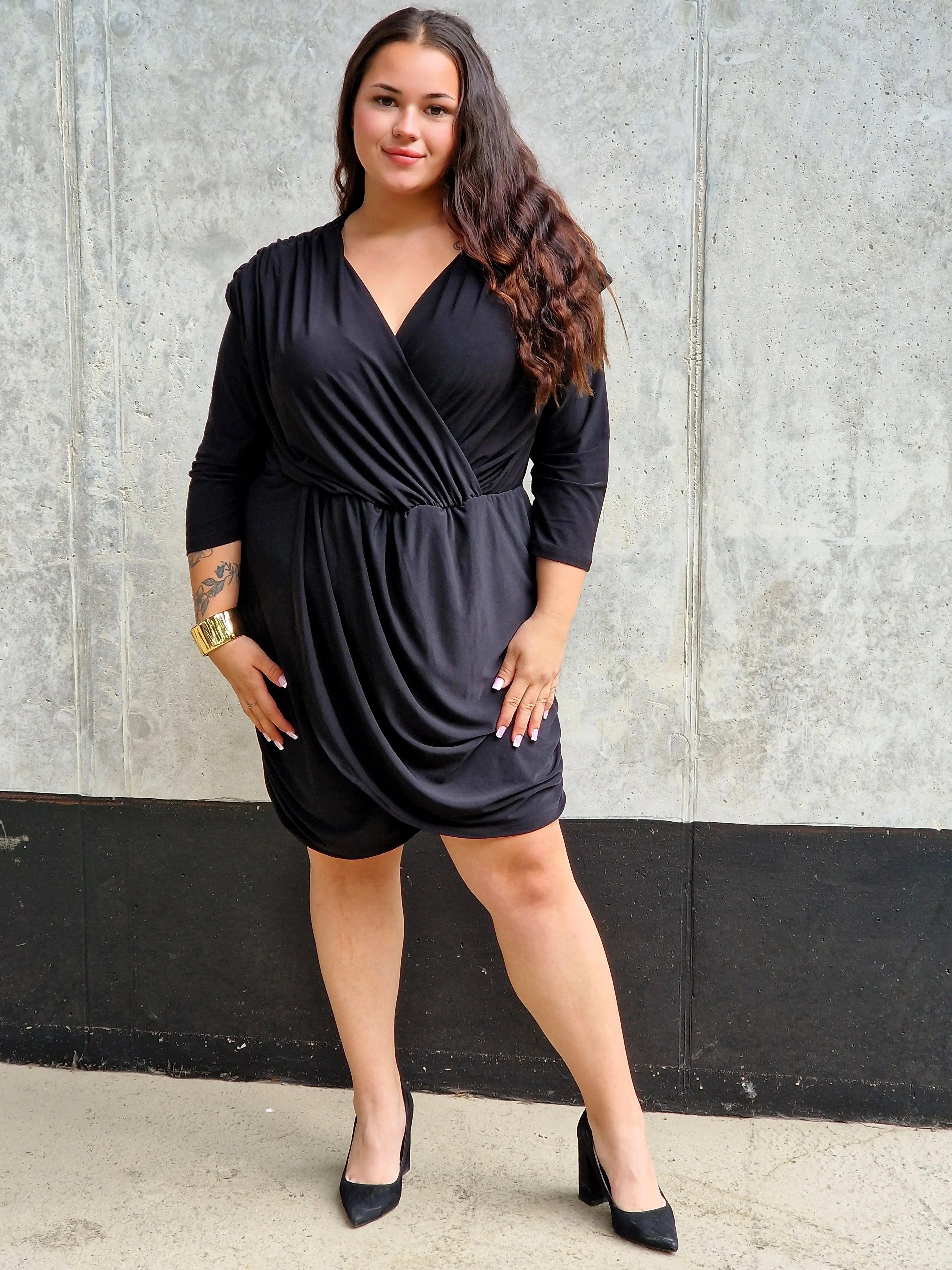 Sukienka z kopertowym dekoltem Stylowa XL