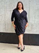 Sukienka z kopertowym dekoltem Stylowa XL