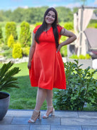 Sukienka z krótkim rękawem i kieszeniami Stylowa XL