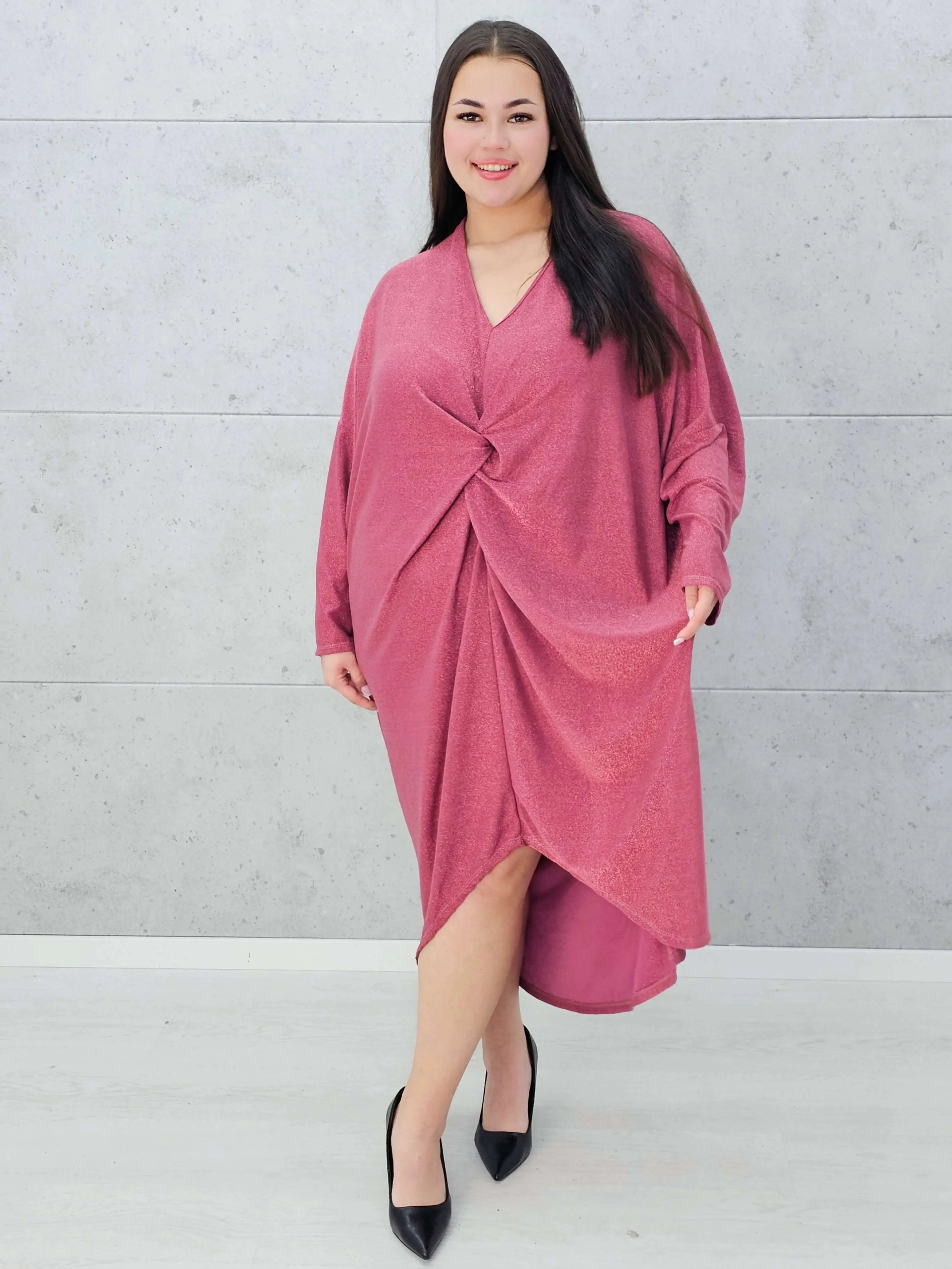 Sukienka z połyskiem i węzłem Stylowa XL