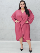 Sukienka z połyskiem i węzłem Stylowa XL