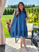 Sukienka z wiązaniem na plecach - dwa odcienie Stylowa XL