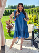 Sukienka z wiązaniem na plecach - dwa odcienie Stylowa XL