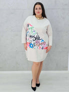 Sukienka z wstawką na przodzie Stylowa XL