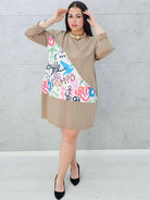 Sukienka z wstawką na przodzie Stylowa XL