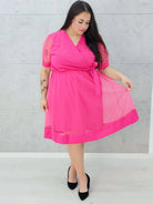 Sukienka z wstawką tiulu. Stylowa XL