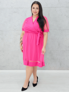 Sukienka z wstawką tiulu. Stylowa XL