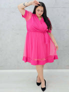 Sukienka z wstawką tiulu. Stylowa XL