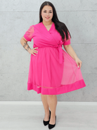 Sukienka z wstawką tiulu. Stylowa XL