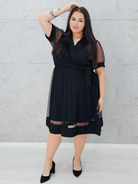 Sukienka z wstawką tiulu. Stylowa XL