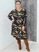 Sukienka z wzorem , wiązanie przy dekolcie - trzy kolory Stylowa XL