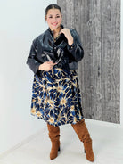 Sukienka z wzorem , wiązanie przy dekolcie - trzy kolory Stylowa XL