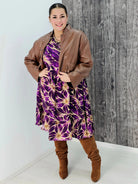 Sukienka z wzorem , wiązanie przy dekolcie - trzy kolory Stylowa XL