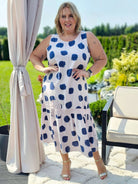 Sukienka z wzorem w kropki Stylowa XL