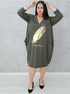 Sukienka z złotym piórem Stylowa XL