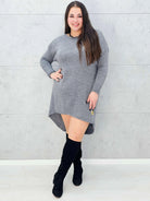 Sweter-Tunika z Ażurowym Splotem Stylowa XL