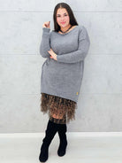 Sweter-Tunika z Ażurowym Splotem Stylowa XL