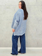 Sweter oversize plus size z miękkiej dzianiny – różowy, niebieski i beżowy Stylowa XL - Stylowa XL