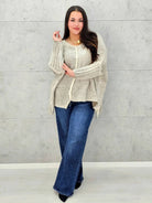 Sweter oversize plus size z miękkiej dzianiny – różowy, niebieski i beżowy Stylowa XL - Stylowa XL