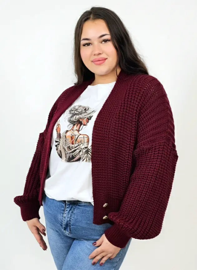 Sweter plus size od polskiego producenta – klasyczny kardigan XXL Stylowa XL